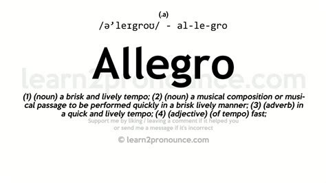 in music what does allegro mean answer key